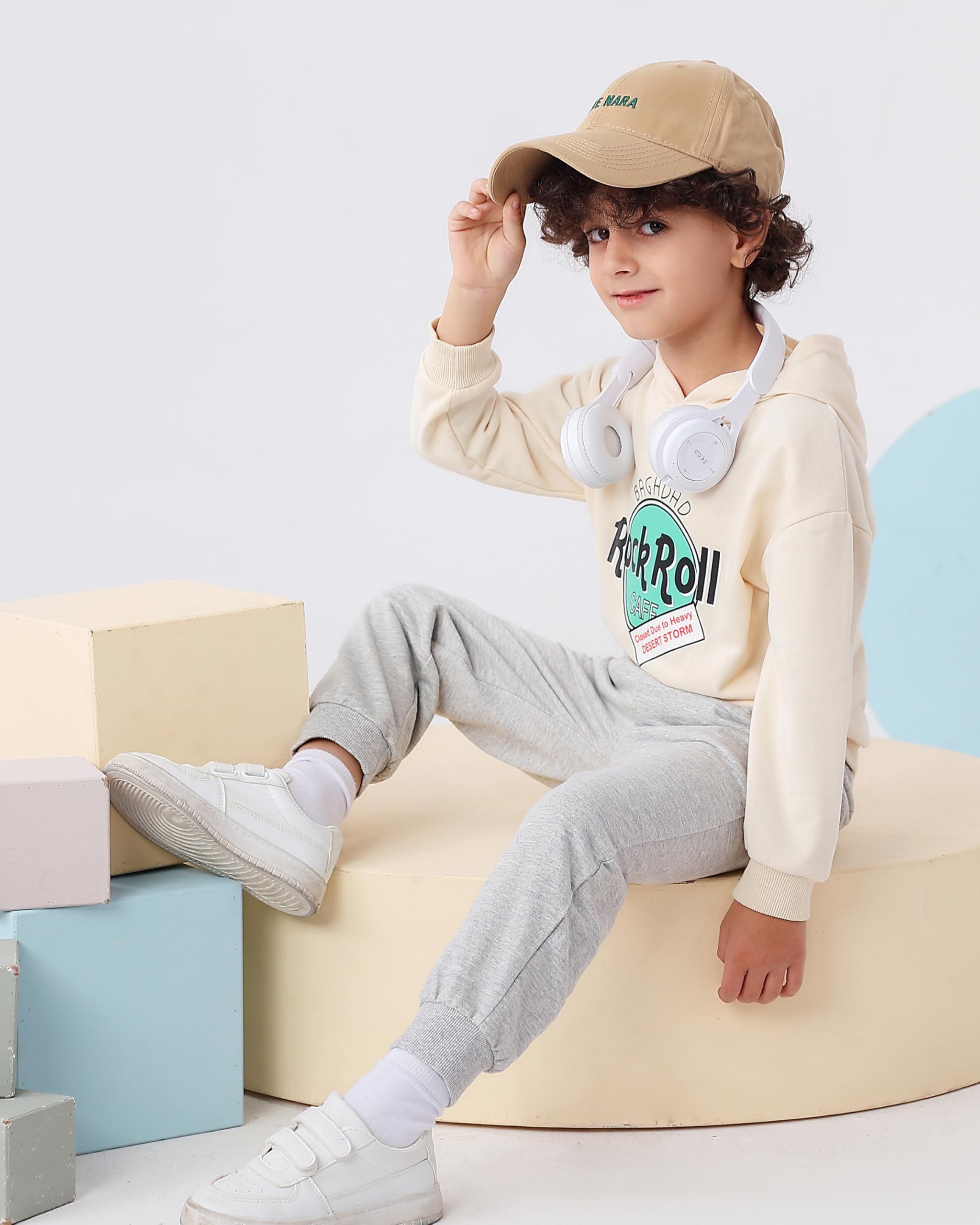 GFQLONG Toddler Boys Pants 100% Cotton Joggers Sweatpants with Pockets 3-4T
