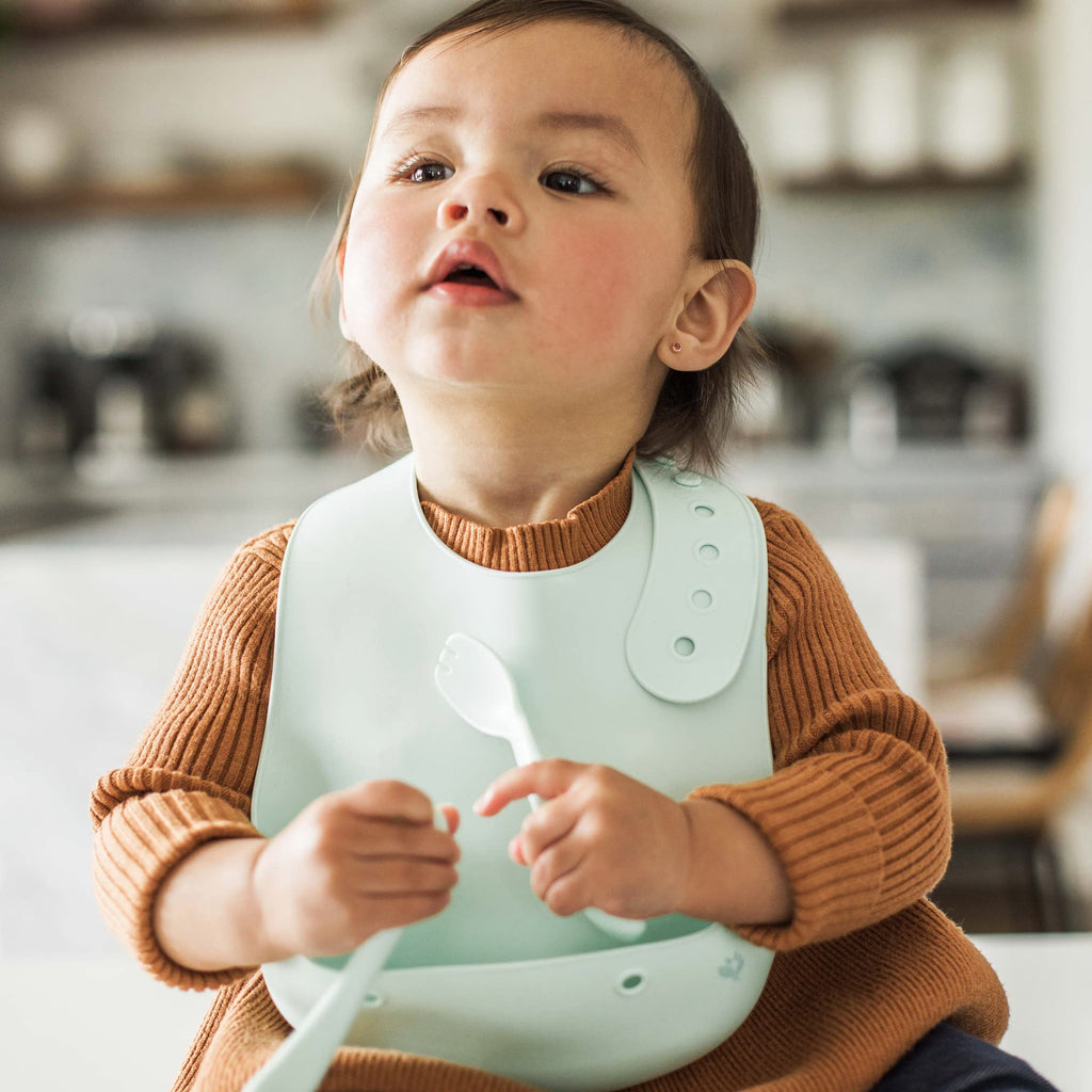Green Sprouts Unisex Baby Silicone Scoop Bib, Light Blueberry