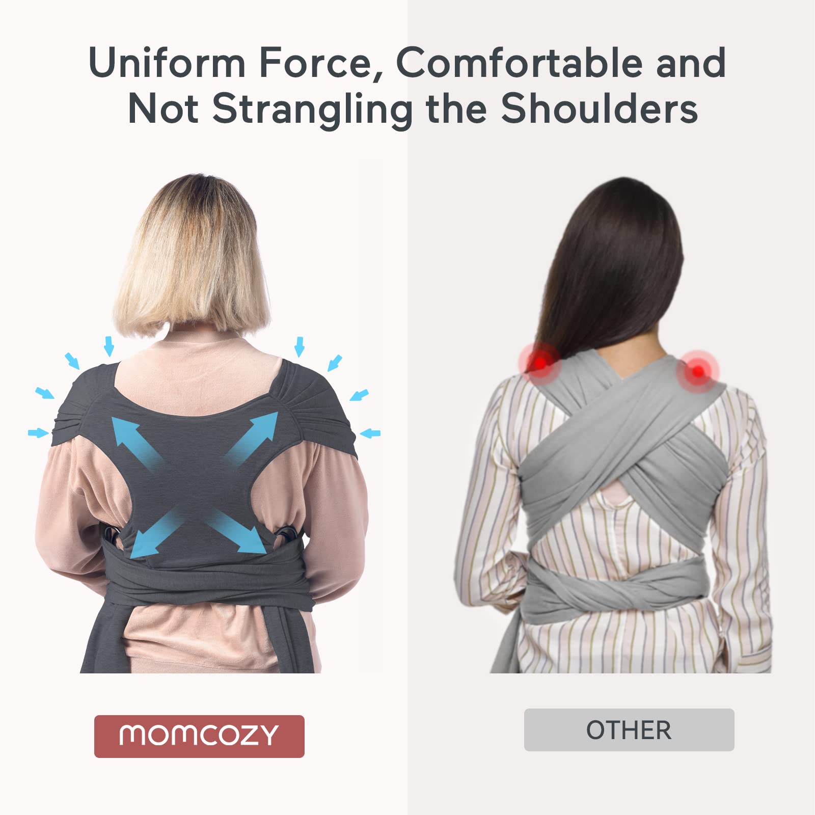 Momcozy Baby Wrap Carrier, Easy-On 2-Piece Design, Newborn to 33 lb