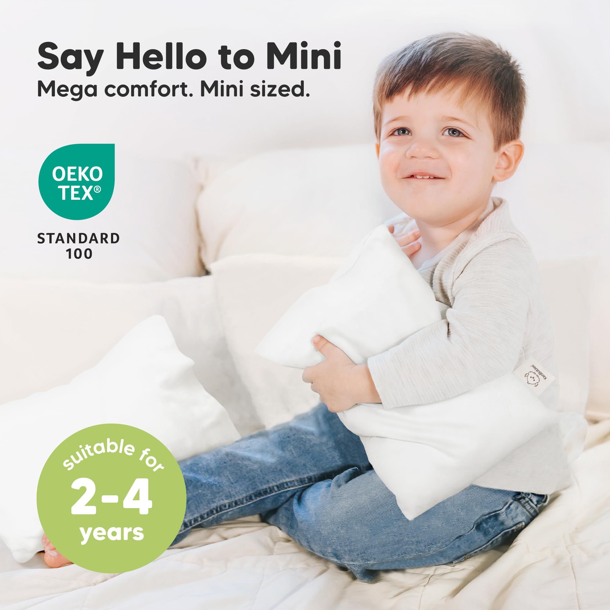 Mini Toddler Pillow with Pillowcase, 9x13 My Dreamy Pillow (Soft White)