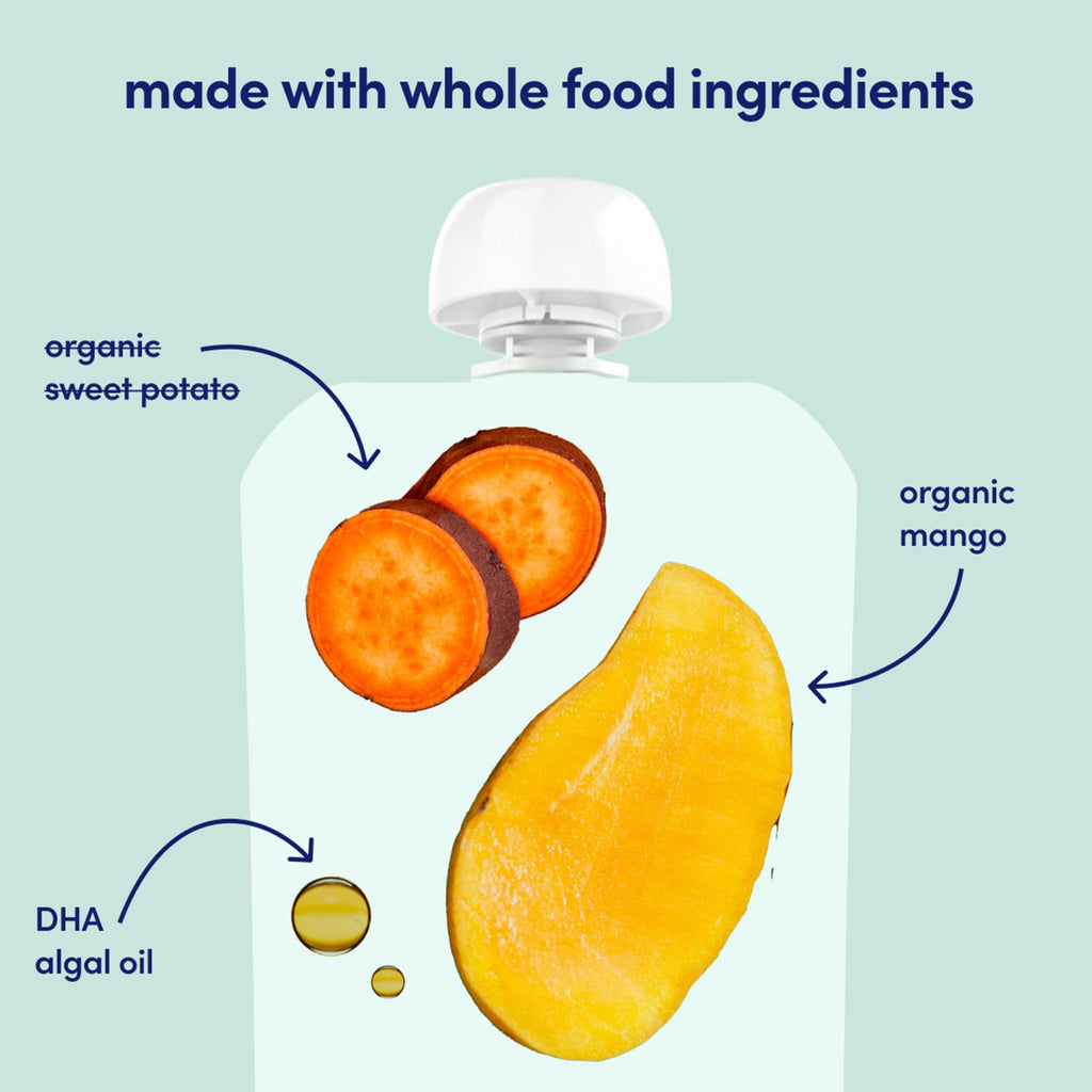 Cerebelly Organic Baby Food Pouches, Sweet Potato Mango Puree, 4oz, 12ct