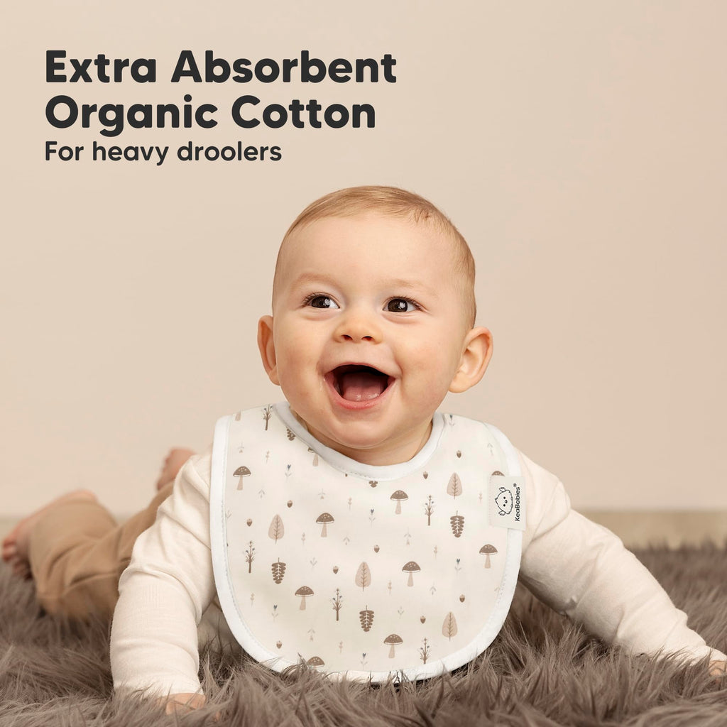 KeaBabies 8-Pack Organic Baby Bibs for Drooling and Teething (Prairie)