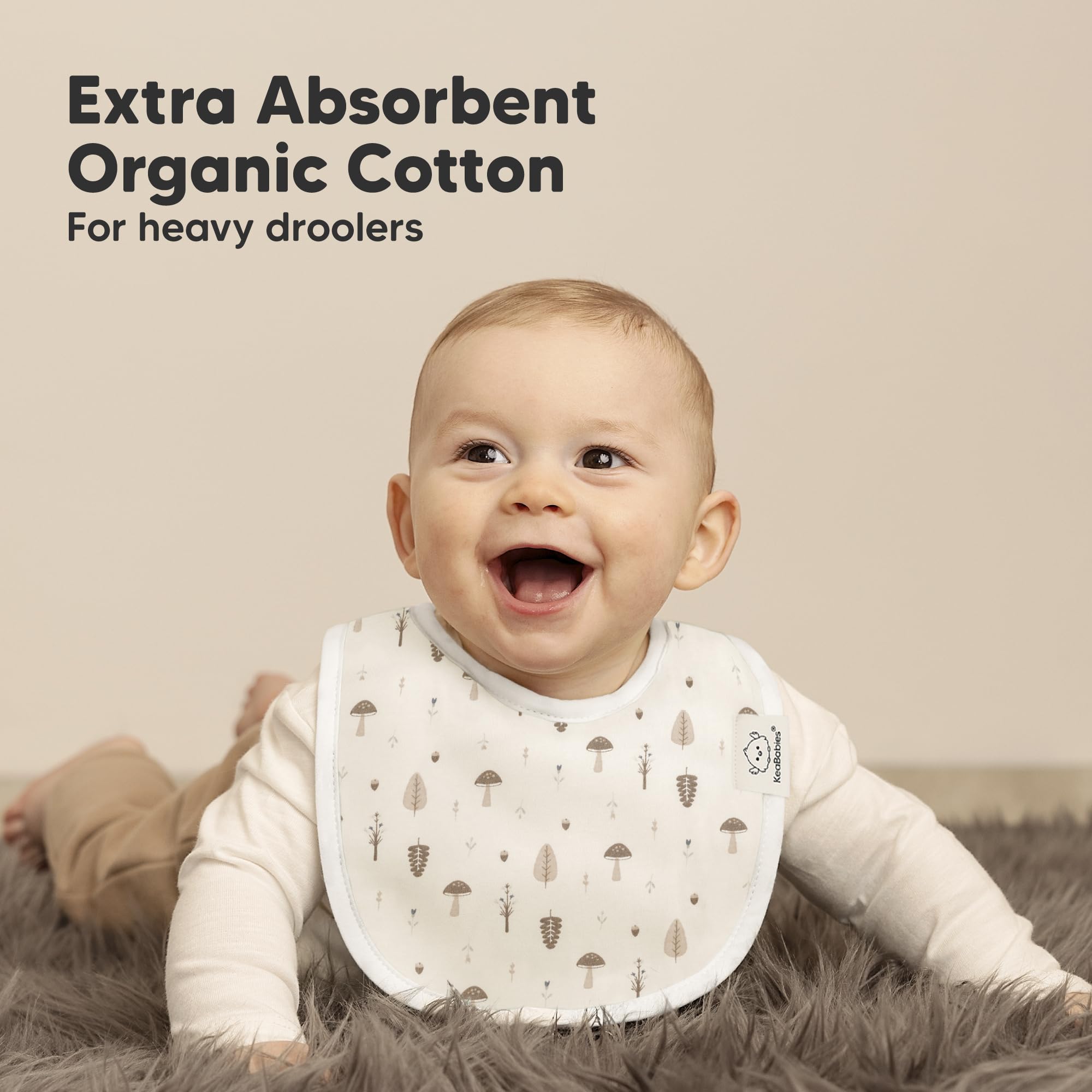 KeaBabies 8-Pack Organic Baby Bibs for Drooling and Teething (Prairie)