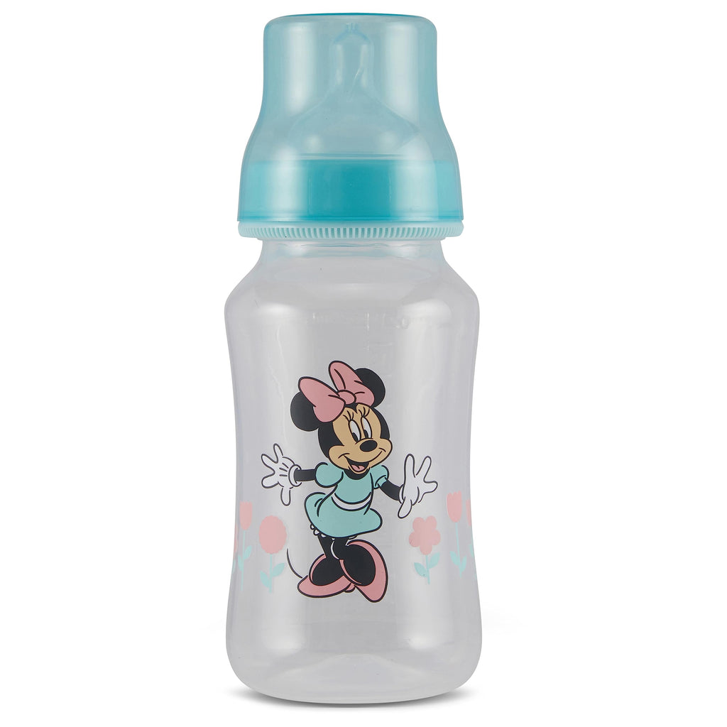 Disney Minnie Mouse Baby Bottles 11 oz for Boys or Girls | 2 Pack of Infant Hourglass Shaped Bottles with Cover for Newborns and All Babies | BPA-Free Plastic Baby Bottle for Baby Shower