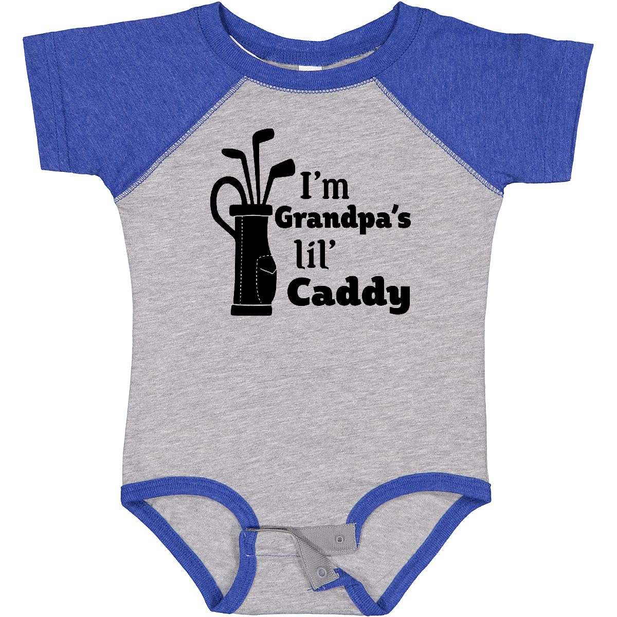 inktastic I'm Grandpa's Lil' Caddy- Golf for Kids Baby Bodysuit 24 Months Baseball Heather and Royal 2c4dc