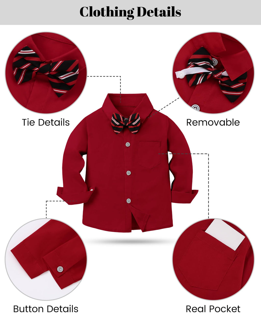 nilikastta Boys Outfits Gentleman Wedding Outfits Green Dress Shirt With Bowtie/Suspender Pants for School Play 6-7 Years