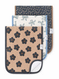 Copper Pearl Premium Baby Burp Cloths - 3-Pack Large Cotton Burp Cloths, Extra Soft Spit Up Rags with 3 Absorbent Layers, Perfect for Baby Boy and Baby Girl Gifts