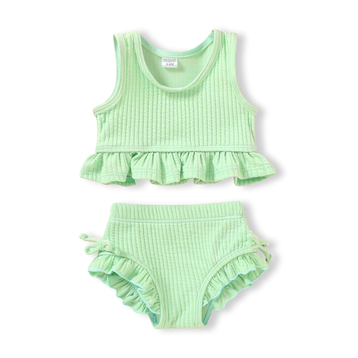 Baby Swimsuit Toddler Girl Bathing Suit Summer Solid Color Bikini Set Beach Two Piece Swim Wear (Purple, 2-3T)