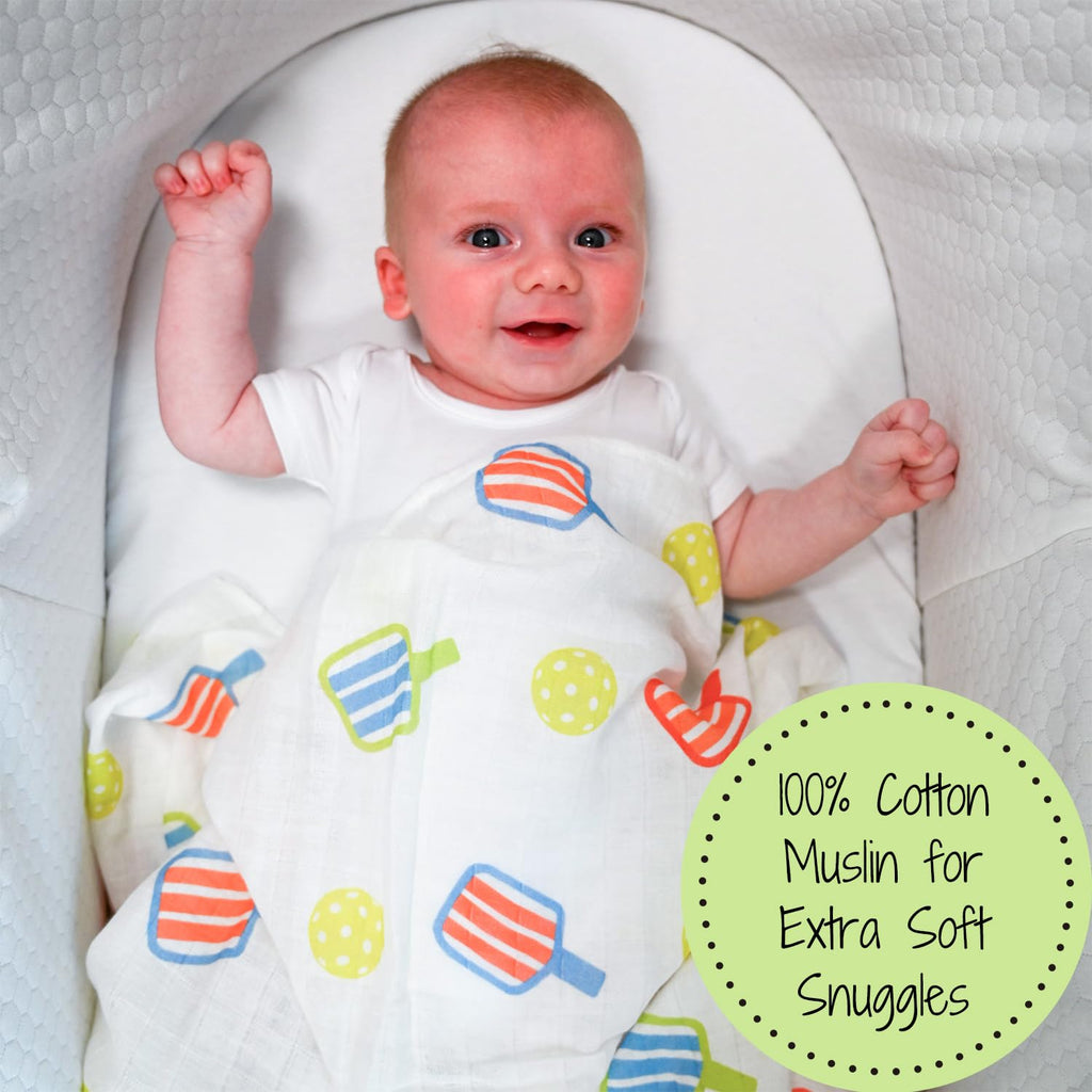 LollyBanks Muslin Swaddle Blankets, 100% Organic Cotton Baby Swaddle