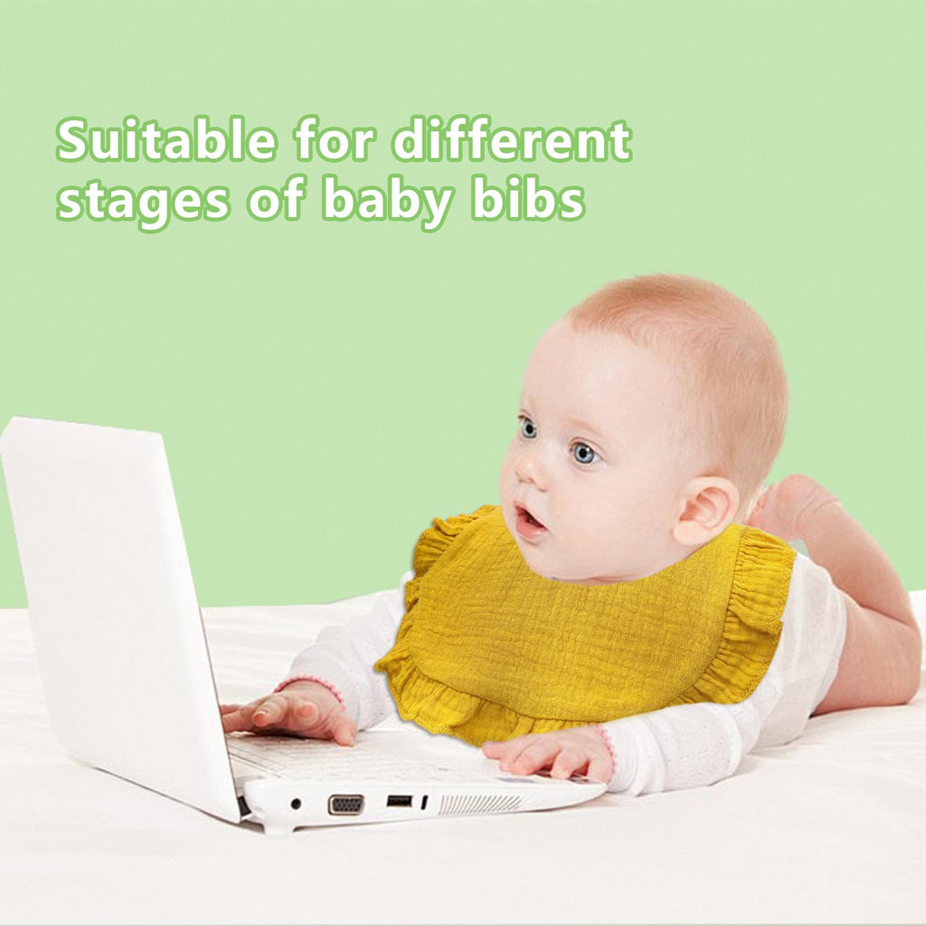 DOSMINE Baby Muslin Bibs 12 Pack Ruffle Drool Bibs for Teething
