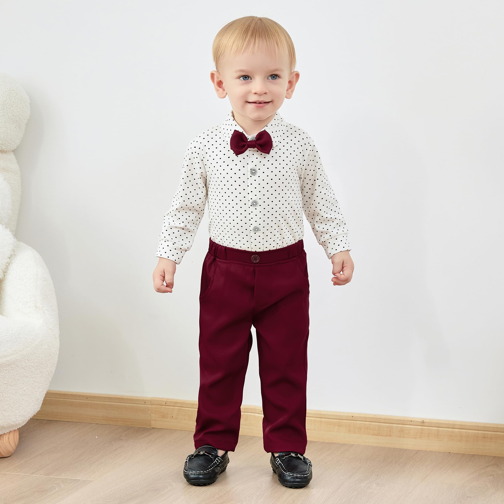 SANMIO Baby Boy Suit Set Infant Gentleman Formal Outfits 0-24M Red