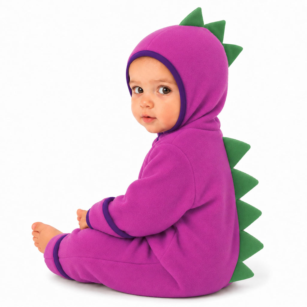 Cuddle Club Dinosaur Fleece Baby Bunting Bodysuit Hoodie, Newborn - 5T