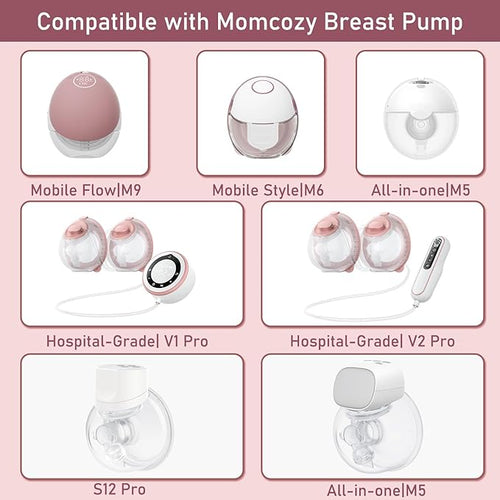 4pcs Flange Inserts 14mm Compatible with Momcozy M9/M6/M5/V1 Pro/V2 Pro/S12 Pro/S9 Pro Wearable Breast Pump, for Momcozy Breast Pump Replacement Parts, Reduce 24mm Nipple Tunnel Down to 14mm