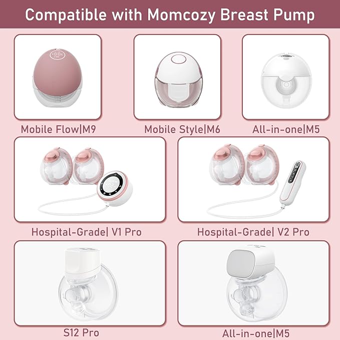 4pcs Flange Inserts 13mm Compatible with Momcozy M9/M6/M5/V1 Pro/V2 Pro/S12 Pro/S9 Pro Wearable Breast Pump, for Momcozy Breast Pump Replacement Parts, Reduce 24mm Nipple Tunnel Down to 13mm