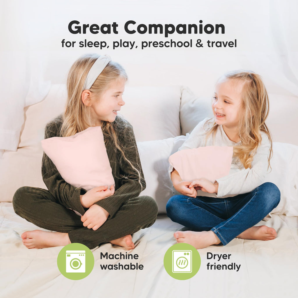 Mini Toddler Pillow with Pillowcase, 9x13 My Dreamy Pillow (Mist Pink)