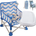 Tiny Marvels Portable 3-in-1 Baby Chair, Cozy Booster Seat, Baby Seat with Tray, Compact Foldable, Toddler Chair with Child Safety Belt Carry Bag, Perfect for Travel (Big Waive)