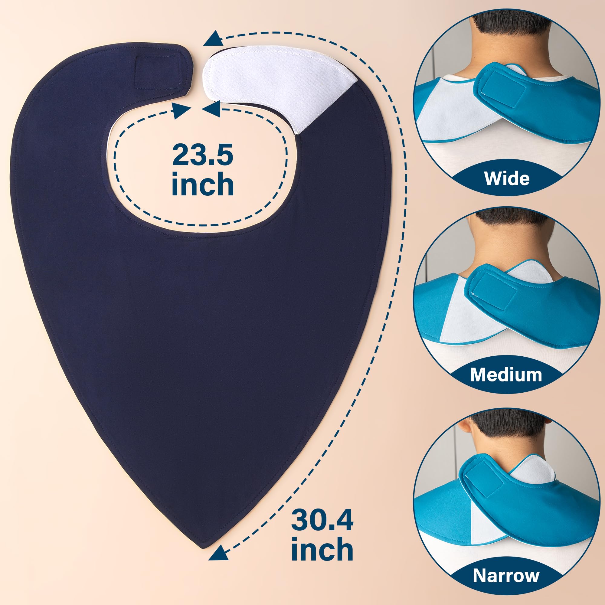 Baby Noah Adult Drool Bib for Special Needs, 3 Pack Large Elderly Bandana, Teen Bib for Women Men, Soft Absorbent Set for Kids SkyBlue/Blue/Dark Blue Extra Large