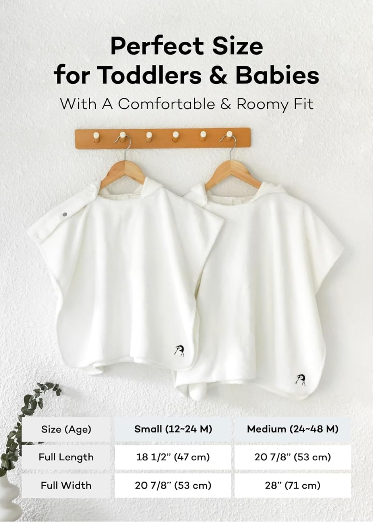 Konny Baby Hooded Towel Rayon from Bamboo Cotton Baby Bath Beach Towel Hooded Poncho, Oeko-TEX, Ultra Soft & Quick-Dry, Newborn Boys Girls Toddler (Beige, Small)