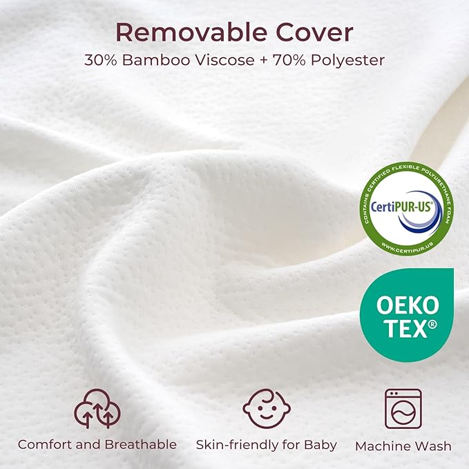 Momcozy CozyPro Nursing Pillow - All Around Lumbar & Arm Support - Safety Fence, Firm & Springy Memory Foam-Stable, Ergonomic Support, Easier Breastfeeding, Wider Cushion, Adjustable, Removable Cover
