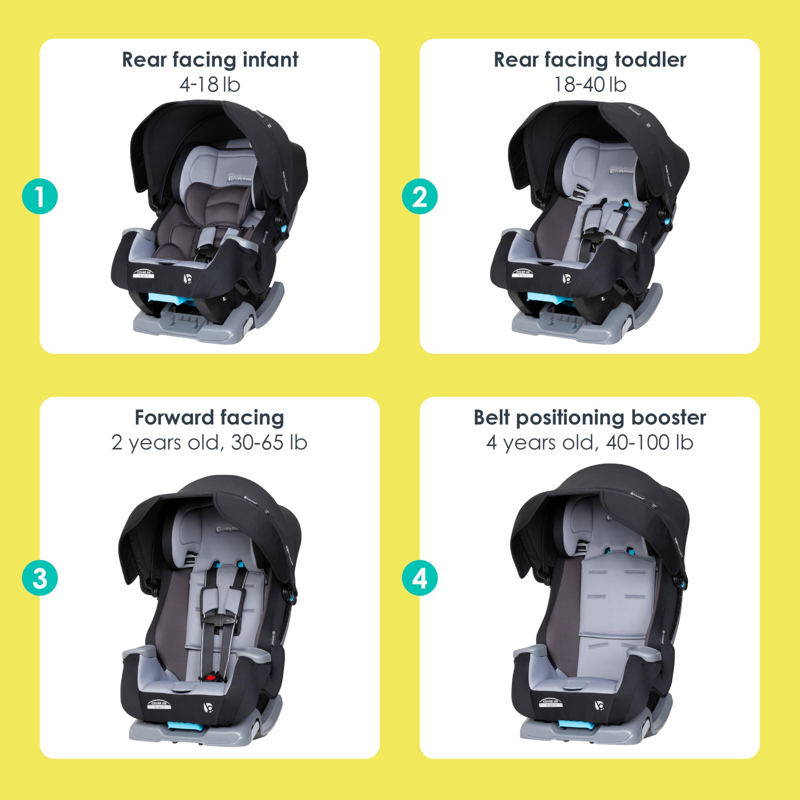 Baby Trend Cover Me™ 4-in-1 Convertible Car Seat