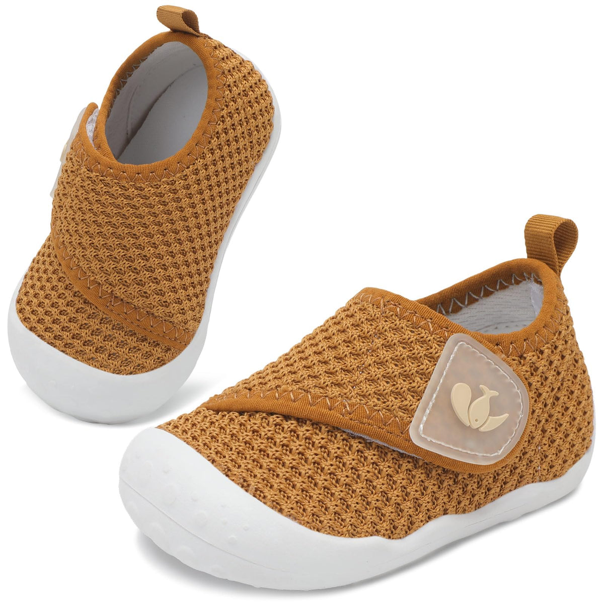 FEETCITY Baby First Walking Shoes Girls Boys Wide Infant Shoes Baby Slip On Sneakers Lightweight Barefoot Crib Shoe