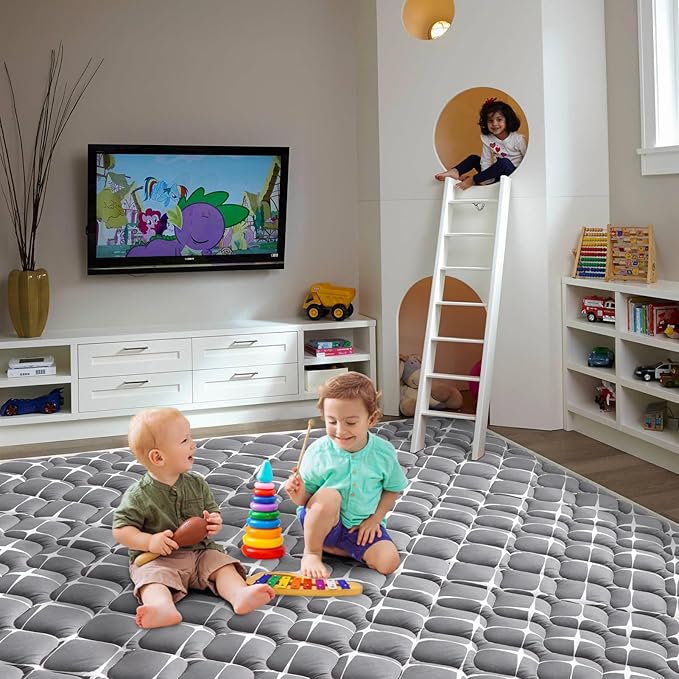 Baby Play Mat - 71" X 59",Premium Thicker Foam One-Piece Crawling Mat, Machine Washable, Extra Large Anti-Slip Activity Playmat for Babies, Toddlers & Infants