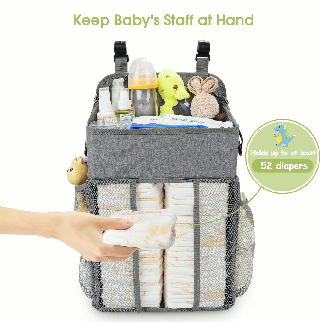 Maliton Changing Table Diaper Organizer Diaper Caddy (Gray)
