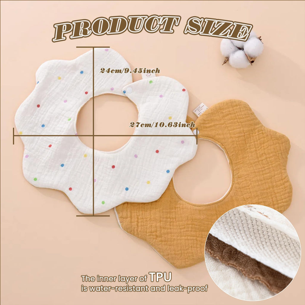 Baby Bibs for Girls Boys Muslin Organic Cotton Drooling Teething Bibs
