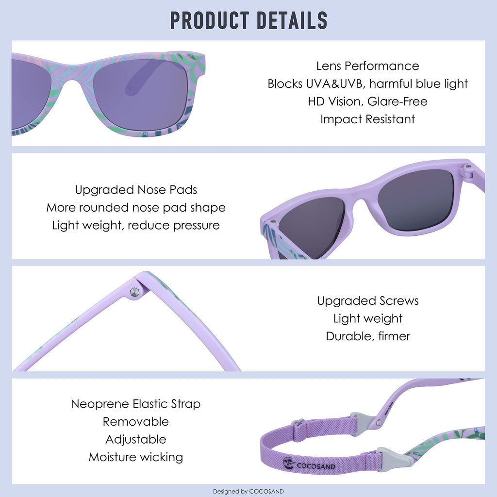 COCOSAND Flexible Polarized Baby Sunglasses with Strap