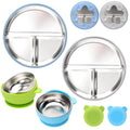 MISSLILI Stainless Steel Baby Plate and Bowls with Suction - 4 Packs