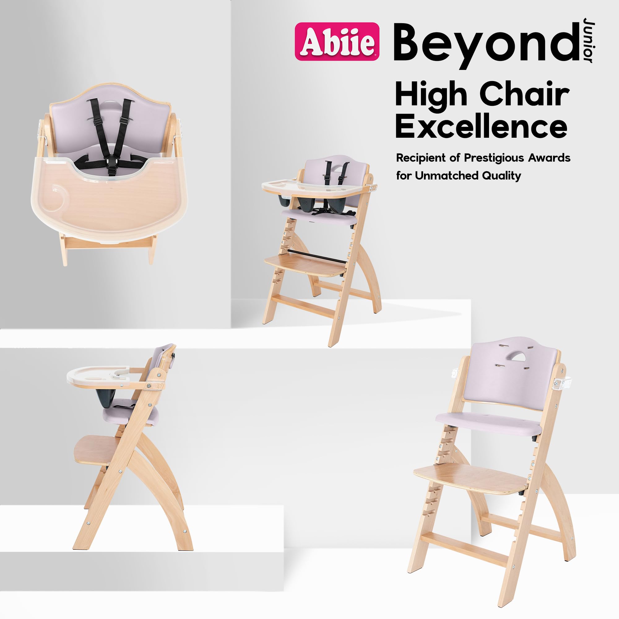 Abiie Beyond Junior Convertible Wooden High Chair with Removable Tray
