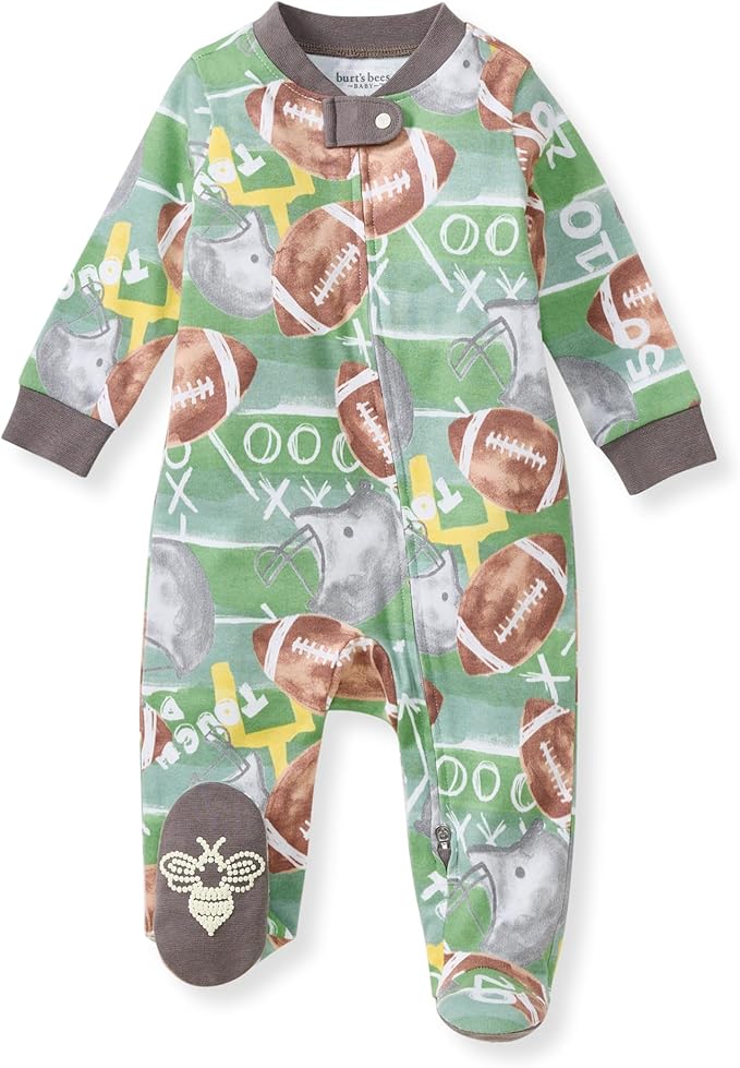 Burt’s Bees Baby Boys' One-Piece Sleep and Play 100% Organic Cotton PJs