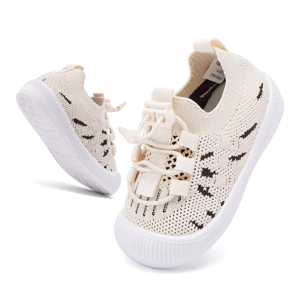 BMCiTYBM Baby Walking Shoes Infant Boy Girl Slip On Sock Sneakers Breathable Lightweight for Indoor Outdoor Slippers 6 9 12 18 24 Months Camel Size 6 Toddler
