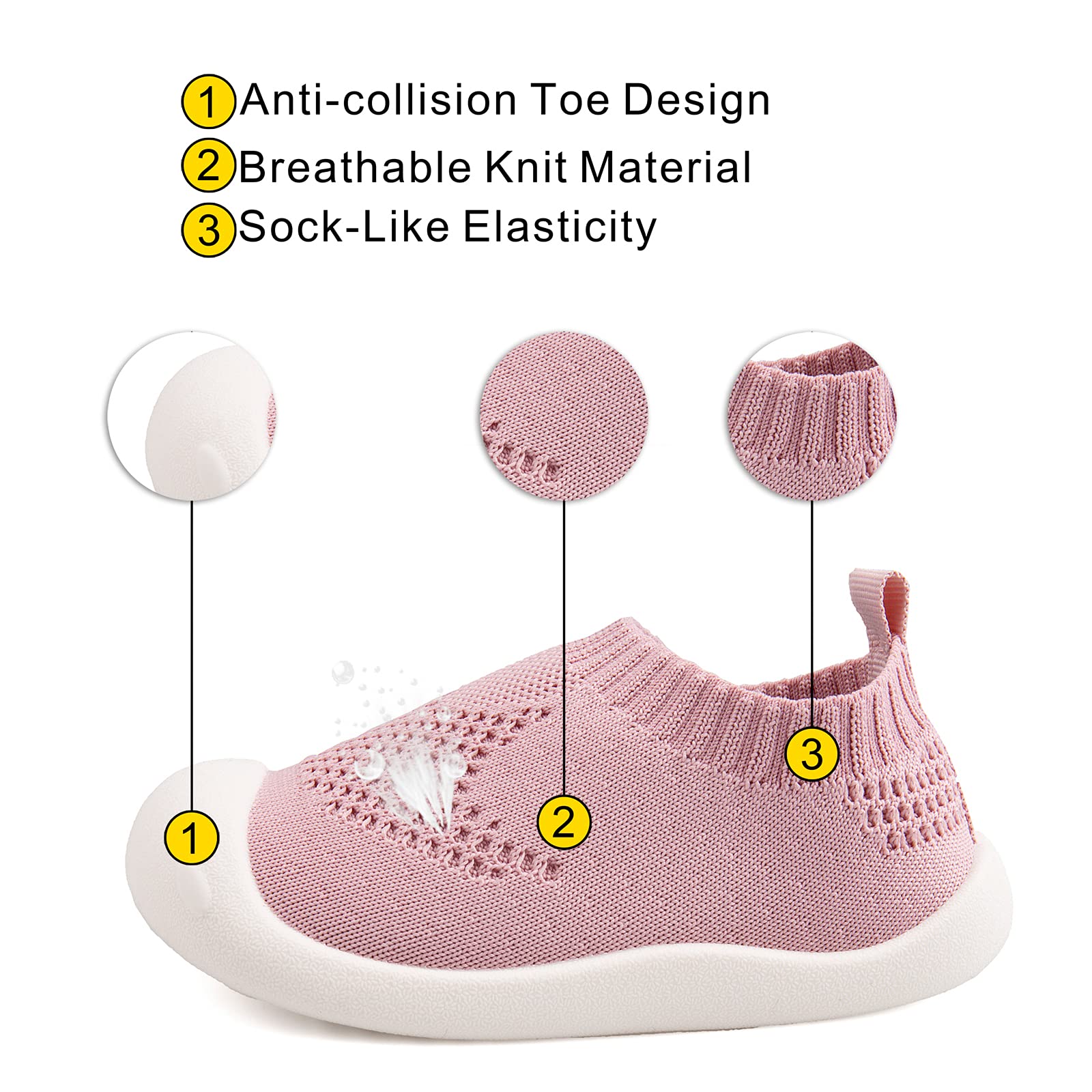 Tough Toddler Boy Shoes TPR Soles for Outdoor Adventures Rugged Style Pink 12-18 Months Size 6T