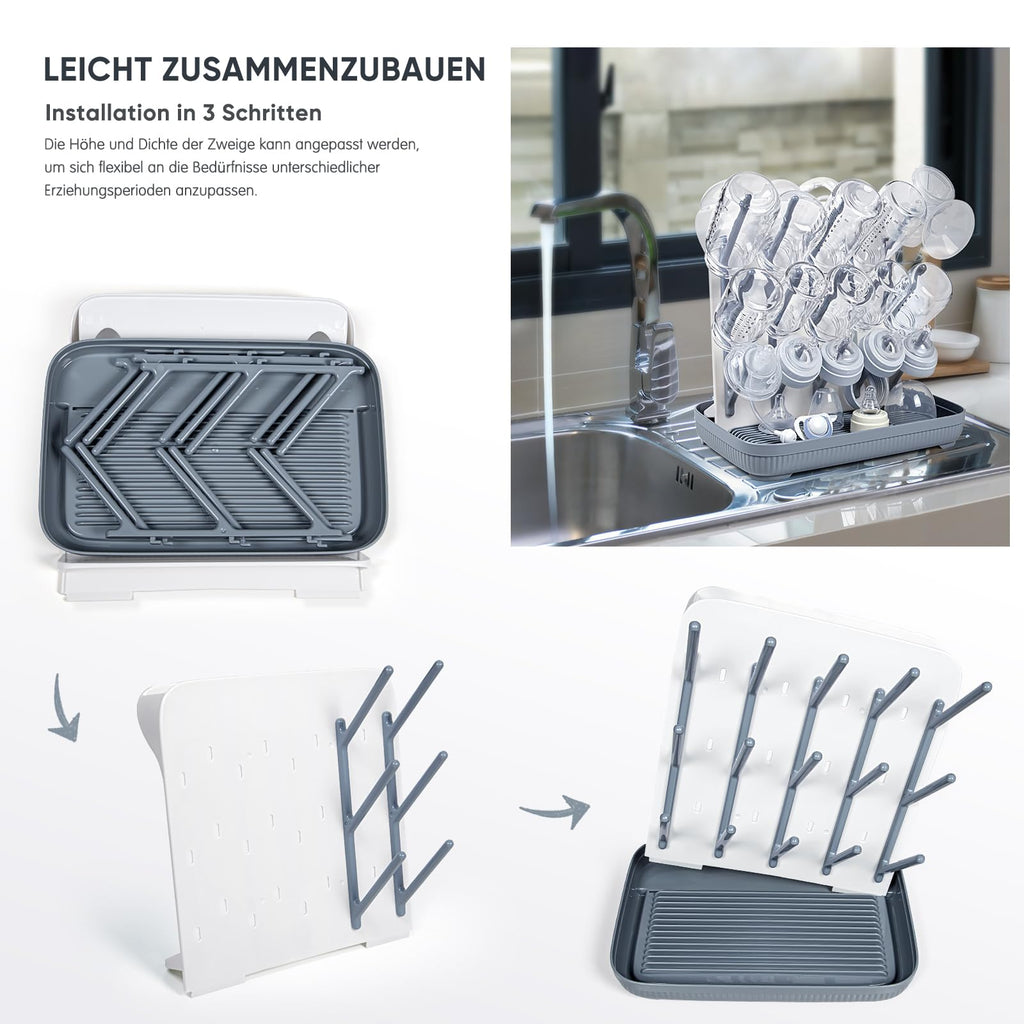 Termichy Baby Bottle Drying Rack：Large Vertical Space Saver for Countertop