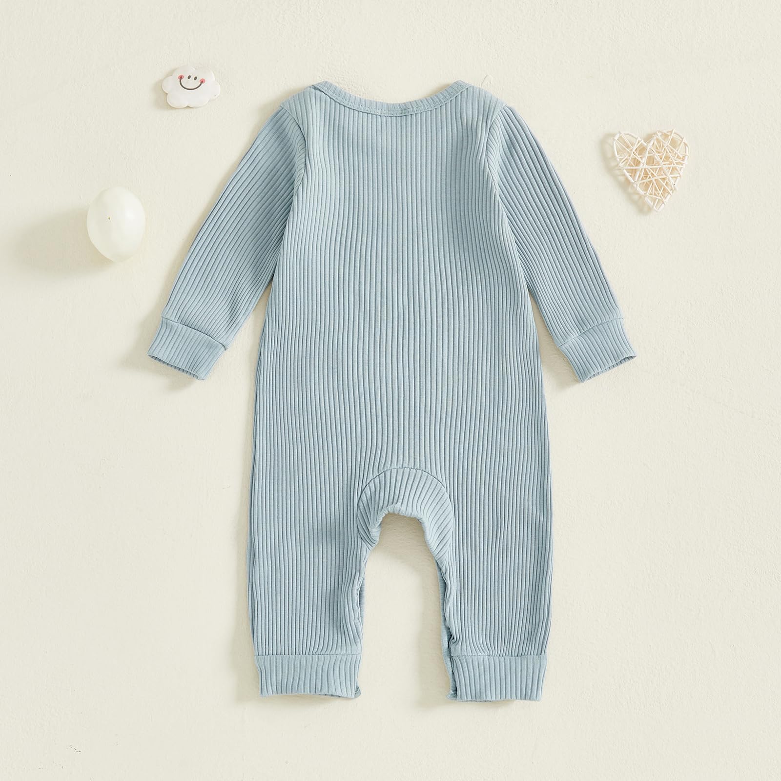 Fernvia Newborn Baby Boy Clothes Letters Print Bodysuit 3 6 9 12 18 Months Long Sleeve Jumpsuit with Hat 2PCS Outfits Set (E Gray, 12-18 Months)