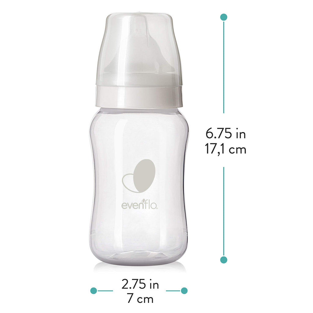 Evenflo Feeding Premium Proflo Venting Balance Plus Wide Neck Baby, Newborn and Infant Bottles - Helps Reduce Colic - 9 Ounce (Pack of 6)