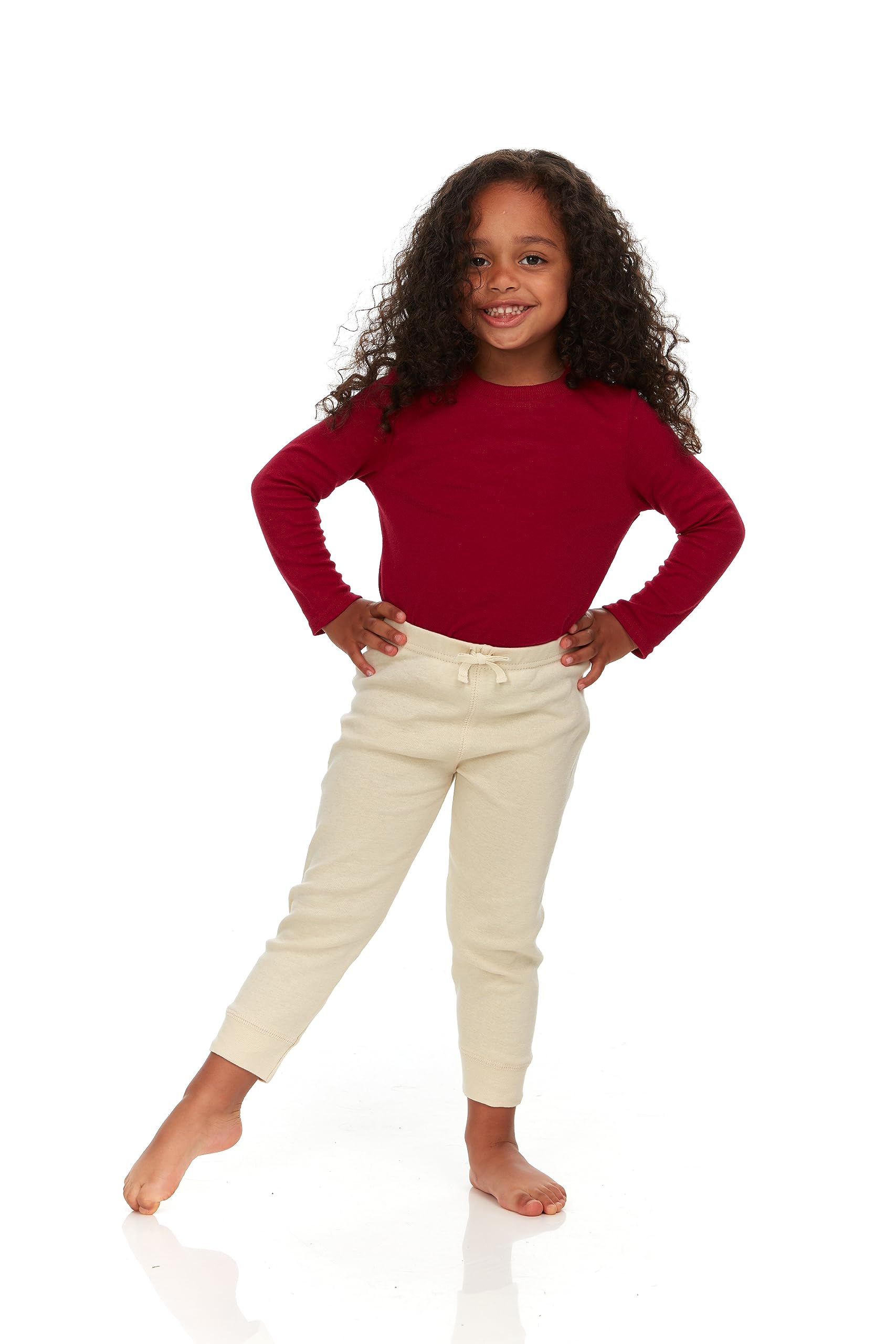 Cudlie 5-Pack Toddler Girls Joggers - Lounge Pants, Active Sweatpants Sweats - Drawstring Joggers for Girls, Size 4T