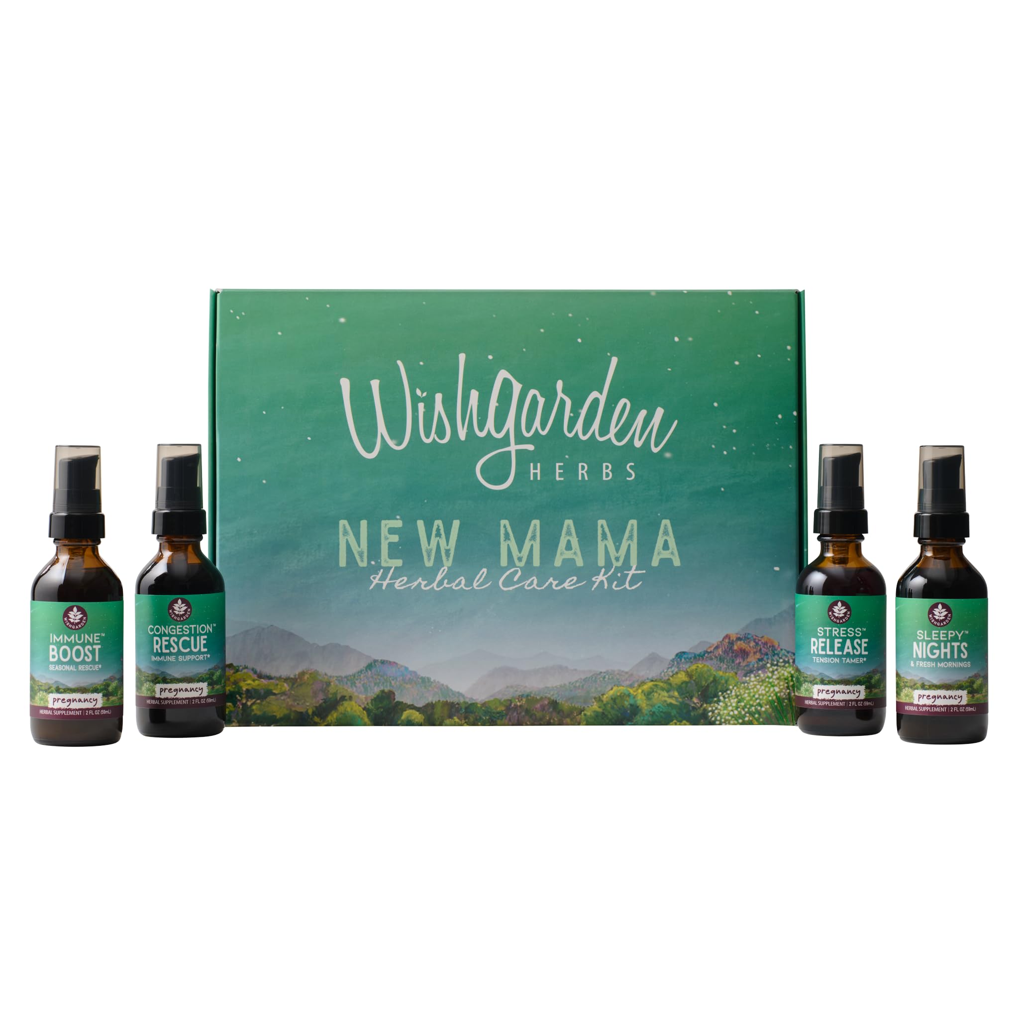 WishGarden Herbs Pregnancy Essentials Gift Box, Four 2oz Bottles, 2oz