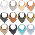Baby Bandana Drool Bibs for Boys Girls,Super Absorbent Triangle Baby Bibs for Drooling and Teething,100% Cotton Soft for Infant,Newborn 12Pack