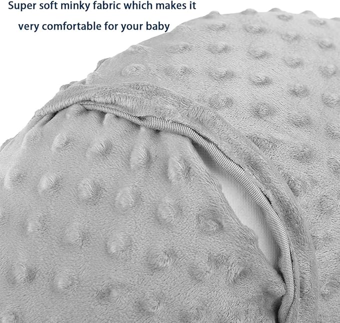 iEvolve Minky Nursing Pillow Cover Breast Feeding Pillow Cover Slipcover U Shape for Baby Boy Girl,Cover Only(Coral)