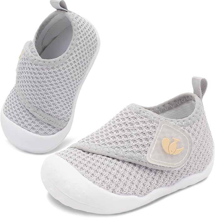 FEETCITY Baby First Walking Shoes Wide Baby Shoes Infant Sneakers Newborn Crib Shoe Barefoot Lightweight Slip On Shoe