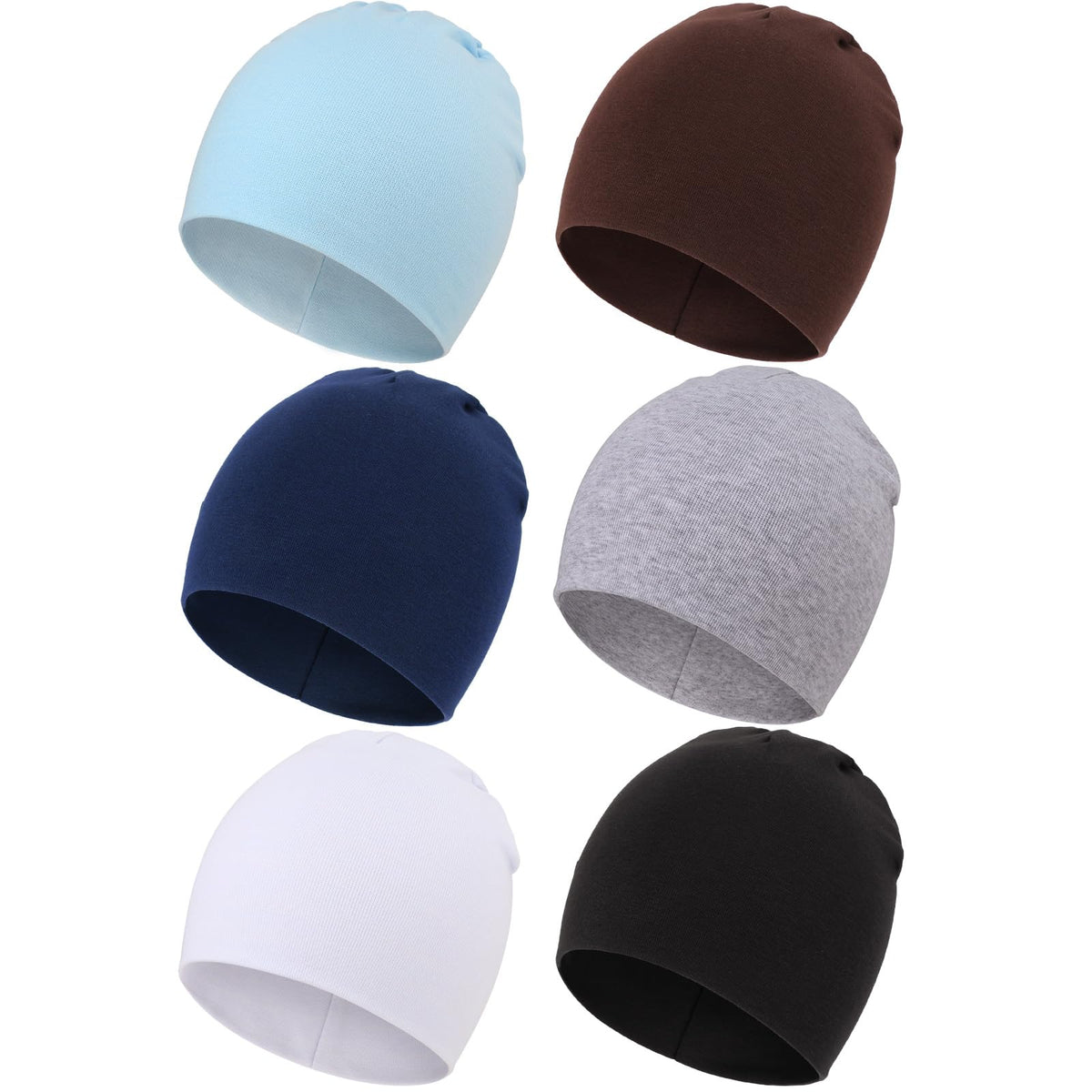 DRESHOW BQUBO 6 Pack Baby Hats for Boys Girls Unisex Baby Beanie Hat Soft Cute Knit Cap Nursery Beanie for Newborn Infant Toddler Kid