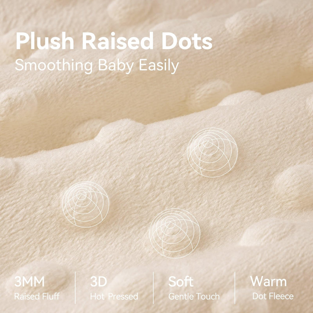 Unnivoll Fleece Baby Sleep Sack 6-12 Months with Plush Dots 1.5 Tog Baby Wearable Blanket with 2-Way Zipper Warm Sleeping Sack for Toddler Infant Newborn - Medium, Coffee