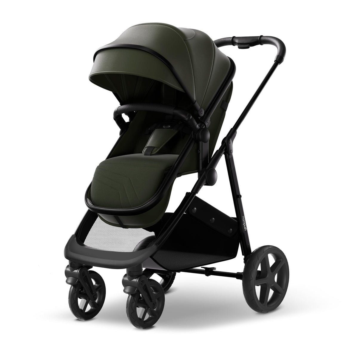Mompush Wiz 2-in-1 Bassinet Stroller Reversible Seat, One-Hand Fold, Black