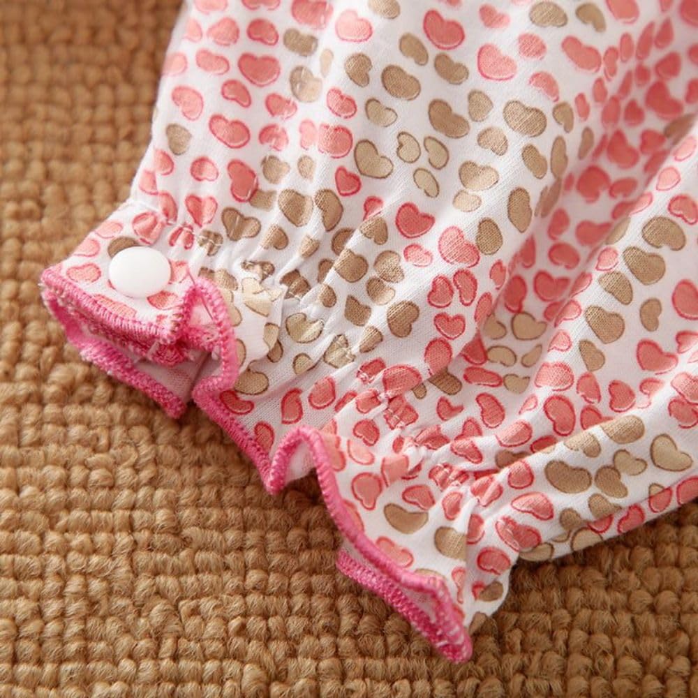 Aoswep - Newborn Baby Girl Clothes+Sweet Cartoon Animal Printed Baby Romper (0-3 Months)