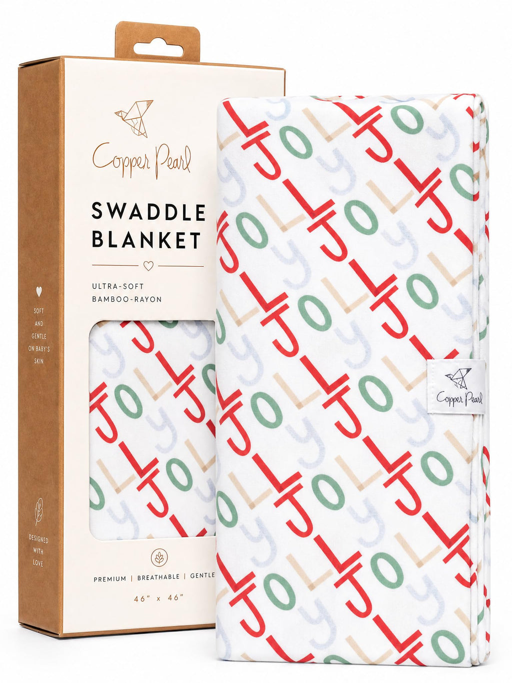 Copper Pearl Swaddle Blankets for Newborns | Soft Stretchy Receiving Blankets for Boys and Girls | Large 46 x 46 Inch Baby Blankets | Lightweight and Breathable Swaddles | Jolly