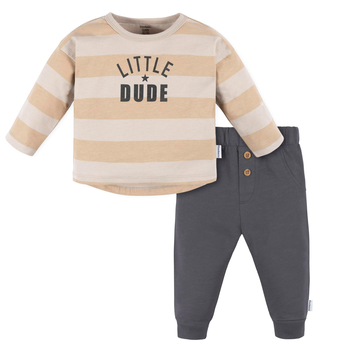 Gerber Baby Boys' Jogger Set, Happy, 0-3 Months