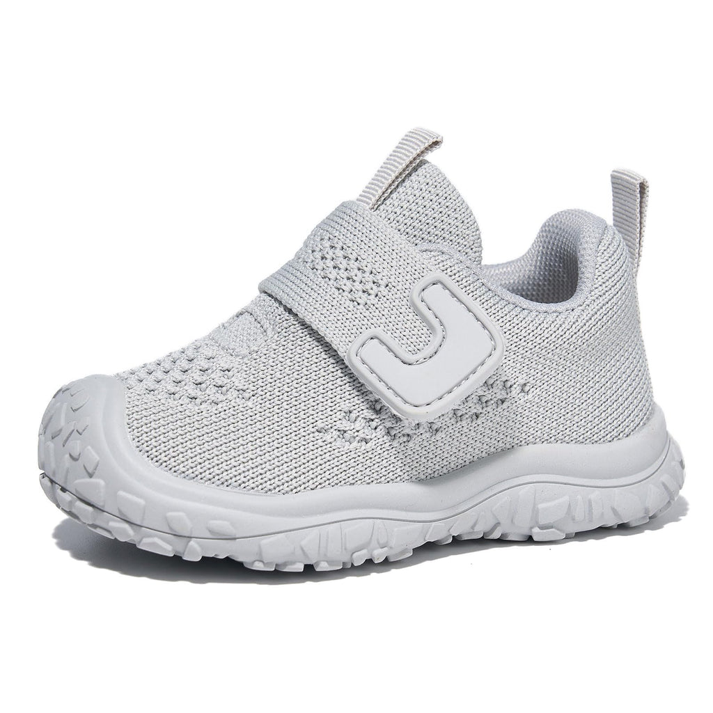 Newsonet Baby Shoes Boys Girls First Walker Sneakers Walking Non-Skid Lightweight Mesh Shoes Grey Size 12-18 Months Toddler
