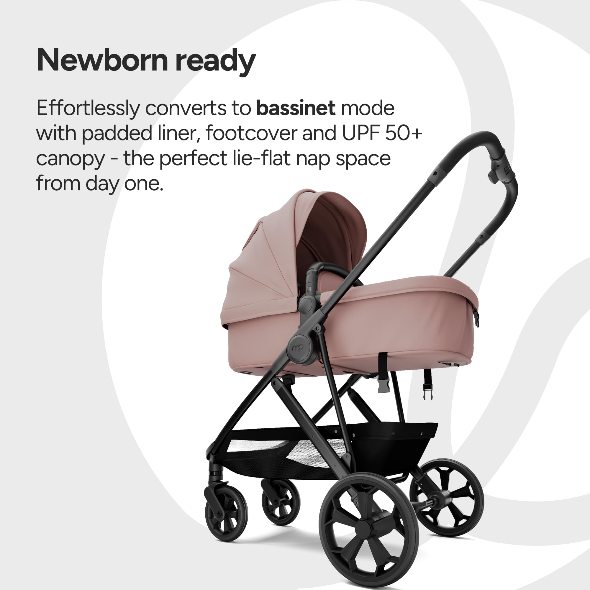 Mompush Wiz Pro Baby Stroller with Bassinet Mode, Snack Tray Included